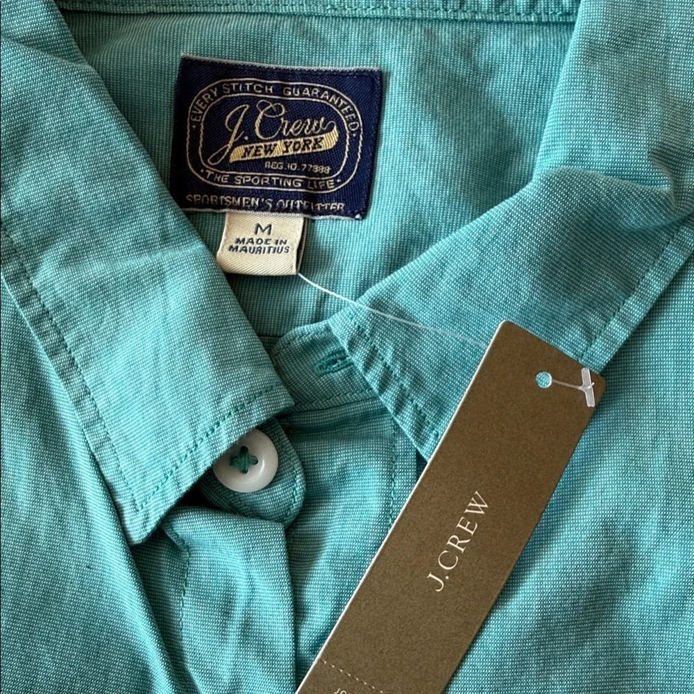 J. Crew Teal Casual Button-Down Shirt NWT